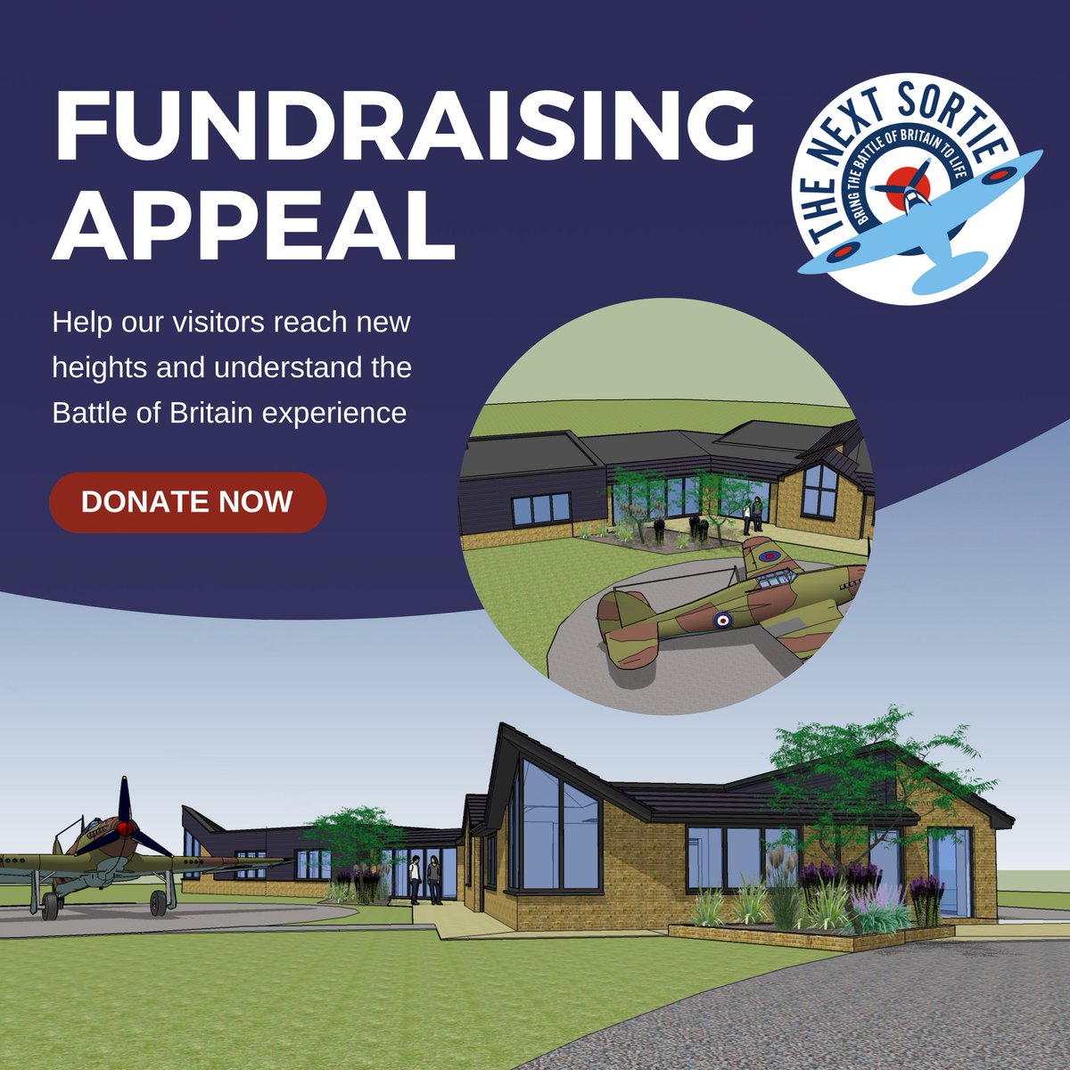 Memorial_theFew's tweet photo. To mark the 30th anniversary of Her Majesty Queen Elizabeth The Queen Mother unveiling the National Memorial to the Few, the Trust has launched a £1m fundraising appeal to extend Hunting Lodge for an exciting aerial dog fight simulator experience ✈️ https://t.co/TbTFHNlsoo