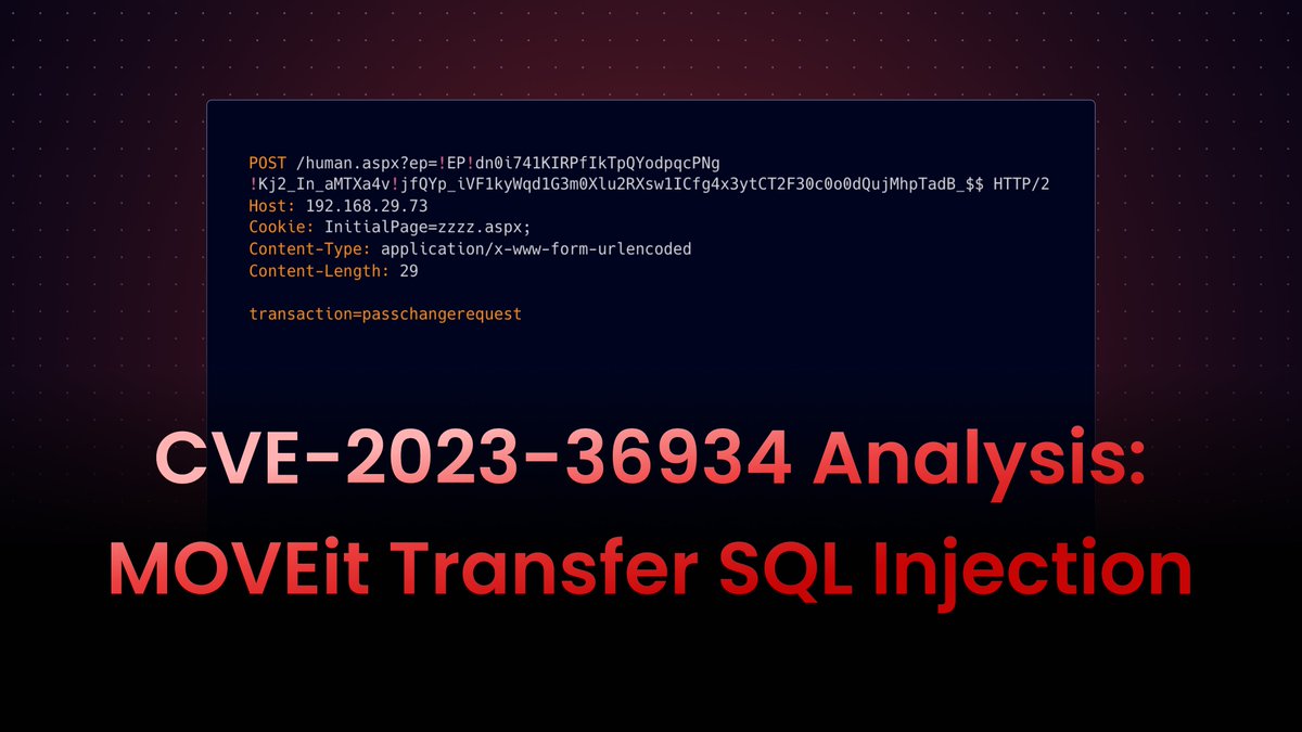 📚 Learn about the MOVEit Transfer SQL Injection vulnerability (CVE-2023-36934) in our latest blog. Plus, we've also released @pdnuclei template to detect and aid quick mitigation. blog.projectdiscovery.io/moveit-transfe… #MOVEit #Cybersecurity #hackwithautomation