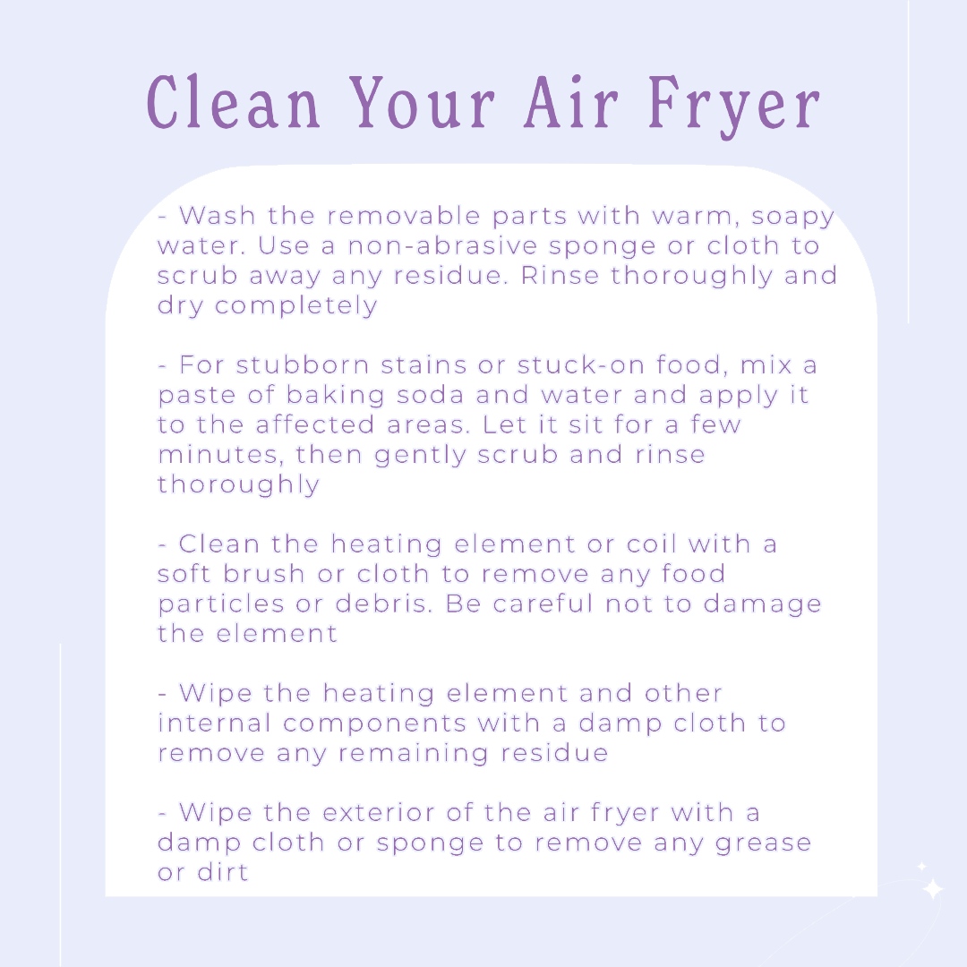 SaltonGroup's tweet photo. 🧼✨ Keep your air fryer sparkling clean with these easy cleaning tips! 🌟🍽️

#AirFryerCleaningTips #CleanAndCrunchy #KitchenCleaningHacks #EasyKitchenCleanup #HealthyCooking https://t.co/ziUWBI66wS