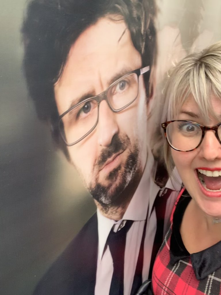 VixLeyton's tweet photo. How it started // How it’s going. 
From posing with your favourite comedian’s poster to them becoming your brilliant friend agreeing to support you on a work in progress split bill. Wild 4 years. 10/10 for the universe really. Museum of Comedy. 5.30pm. https://t.co/l8uyaLcg0P