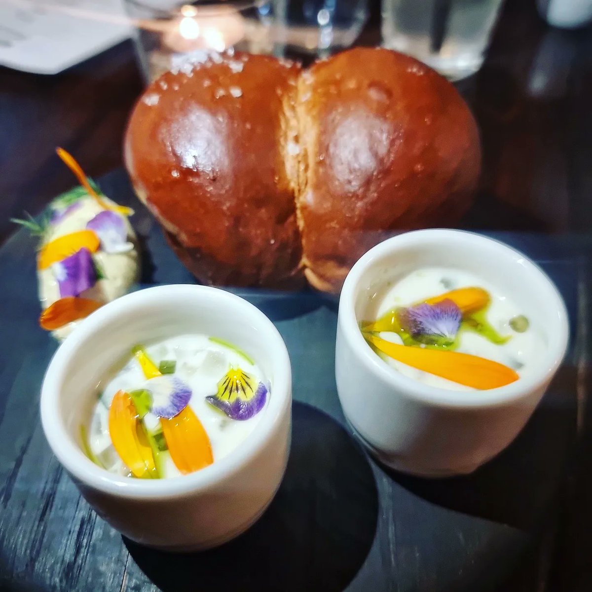 It's #Norwich Lanes Fayre today, so it befits a throwback to a <a href="/RestBenedicts/">Benedicts</a> tease, a trio that will amuse la bouche and la face when you see the shape of the Parker House Bread! Ça ressemble un peu à une derrière ou un décolleté!
#NorwichLanes #Restaurant