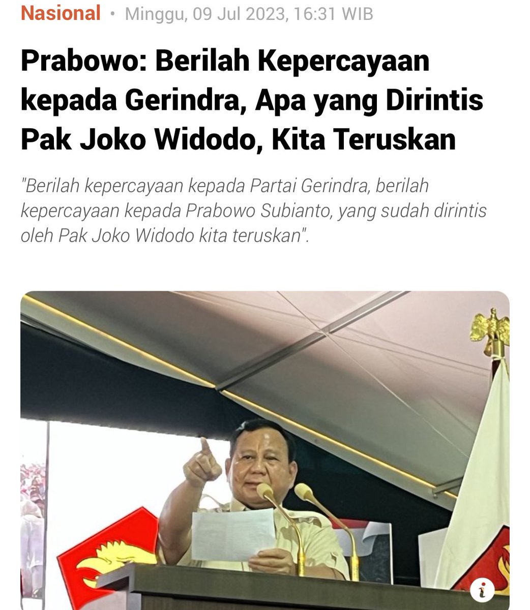 yusuf_dumdum's tweet photo. Prabowo 🗣 : Berilah Kepercayaan kepada Gerindra, Apa yang Dirintis Pak Joko Widodo, Kita Teruskan
________
Oke kalau begitu, tolong pak @prabowo teruskan apa yg telah dirintis oleh pak @jokowi selama ini. Misalnya :

Menyita aset-aset negara yg dikuasai oleh keluarga Cendana. Kemudian menagih utang anak-anak Soeharto kepada negara yg nilainya mencapai TRILIUNAN.

Nah skedar informasi. Satgas BLBI blm lama ini sudah memanggil Siti Hardijanti Rukmana (Tutut Soeharto) terkait piutang negara Rp 700-an miliar yang belum dibayar.

Kemudian hutang Hutomo Mandala Putra alias Tommy Soeharto kpd negara tercatat masih sebesar Rp 2.612.287.348.912,95 atau Rp 2,61 triliun. Aset yang berkaitan dengannya pun disita karena belum ada itikad baik dari ybs untuk melunasi utang BLBI.

Itu saja dulu. Apakah pak @prabowo berani ? Kan bapak katanya tegas dan berani. Kalau berani saya akan dukung, suer! Ini demi nasionalisme dan NKRI. ☕️
https://t.co/M8NMpgDCVe