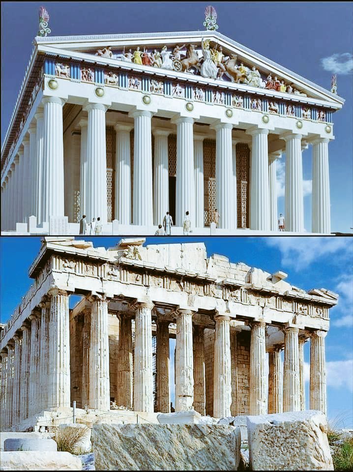 The great temple of Athena the parthinon at the acropolis of Athens.
#monument #ancienttemple