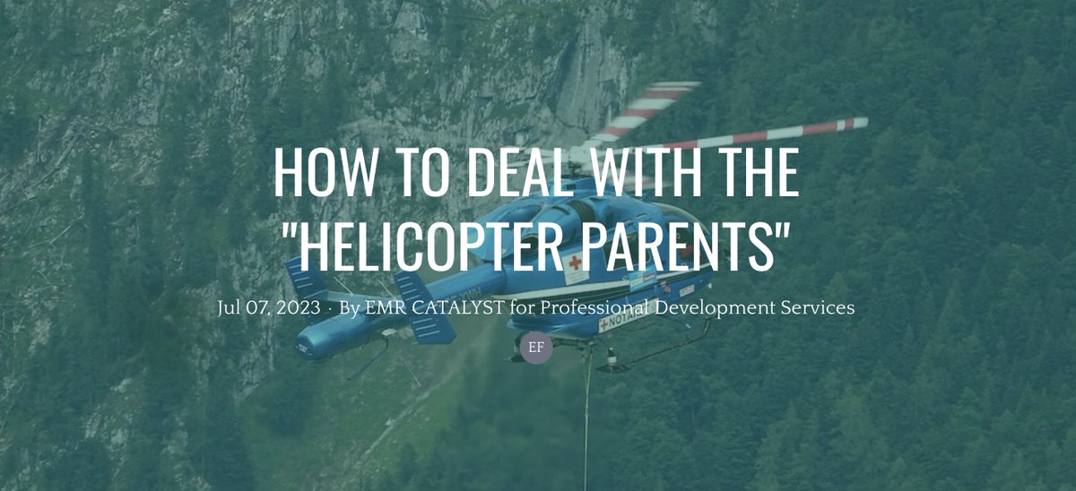 Helicopter parents are those who tend to hover over their children, making sure they are always safe and successful. While their intentions may be good, it can be overwhelming for both the child and those around them. Read it here: characterconferences.com/blog/how-to-de…