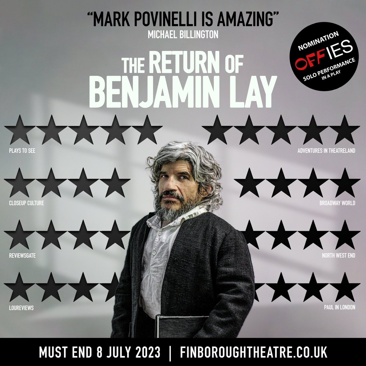 It’s over. Our run of @BenLayPlay ended last night. Deepest gratitude to @rondaniels, @markpovinelli, @arsalansattari, Riccardo Hernandez, Izzy Nicolson, Anthony Doran, John Leonard, Martha Baldwin, and esp. Naomi Wallace. I loved working with you all. Thanks to all who attended.