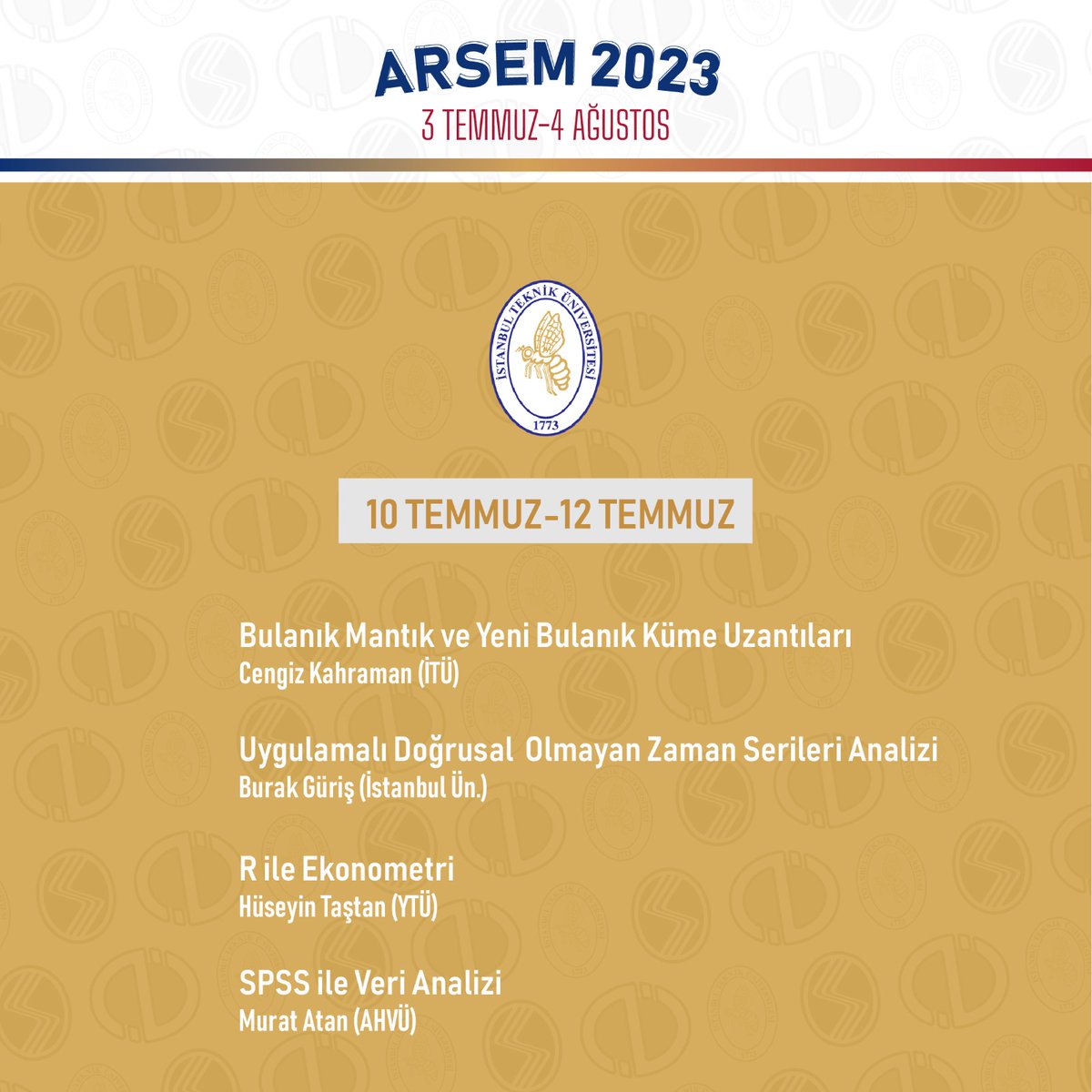 Anadolu_Univ's tweet photo. Sakarya Üniversitesi, Anadolu Üniversitesi ve İstanbul Teknik Üniversitesi iş birliğiyle 3 Temmuz – 4 Ağustos 2023 tarihleri arasında düzenlenecek olan, ARSEM 2023-Yaz seminerleri hakkında detaylı bilgi için https://t.co/M2v18X9bBX
#AnadoluÜniversitesi #ARSEM https://t.co/G7Sa99pCg4