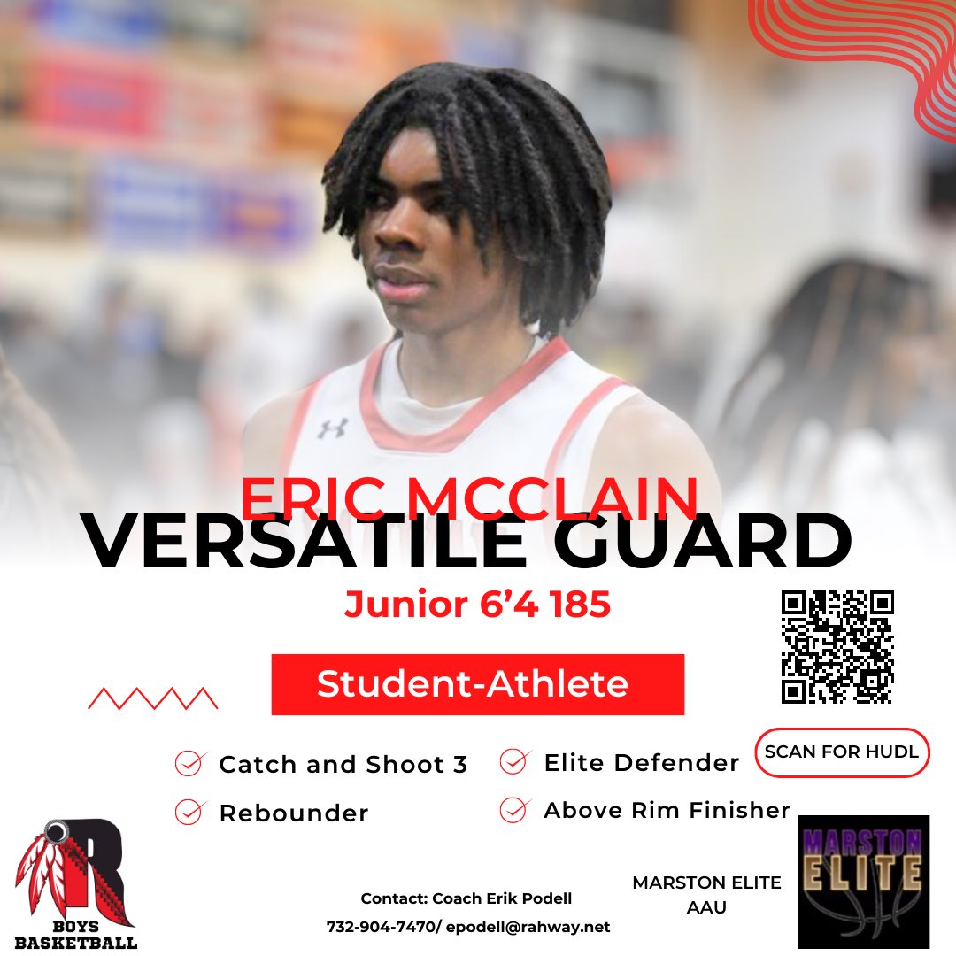Eric has had a great off-season! We expect a breakout season from him! He has improved his athleticism &amp; finishing to go along with his catch and shoot 3! Rahway Legacy! #basketball #njbasketball #rahwaynj #recruiting #ncaa #naia #d1 #d2 #d3 #highschoolbasketball #studentathlete