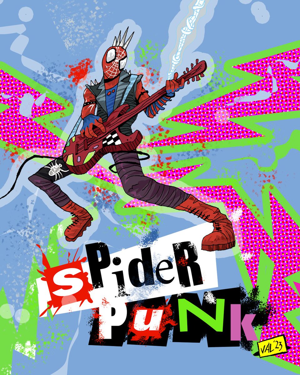 Spider-Punk Tribute #uomoragno #punk #punkrock #spiderman #marvel #spiderpunk #spidermanacrossthespiderverse #amazingfantasy #fumetti #comics #superhero #supereroi #marvelstudios #marvelsuperheroes #comicsusa #newyork #digitalart #digitaldrawing #digitalcolor #ClaudioVaL