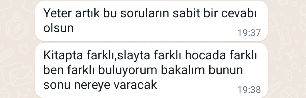 Arkadaş haklı. Tıp böyle bir bölüm işte.