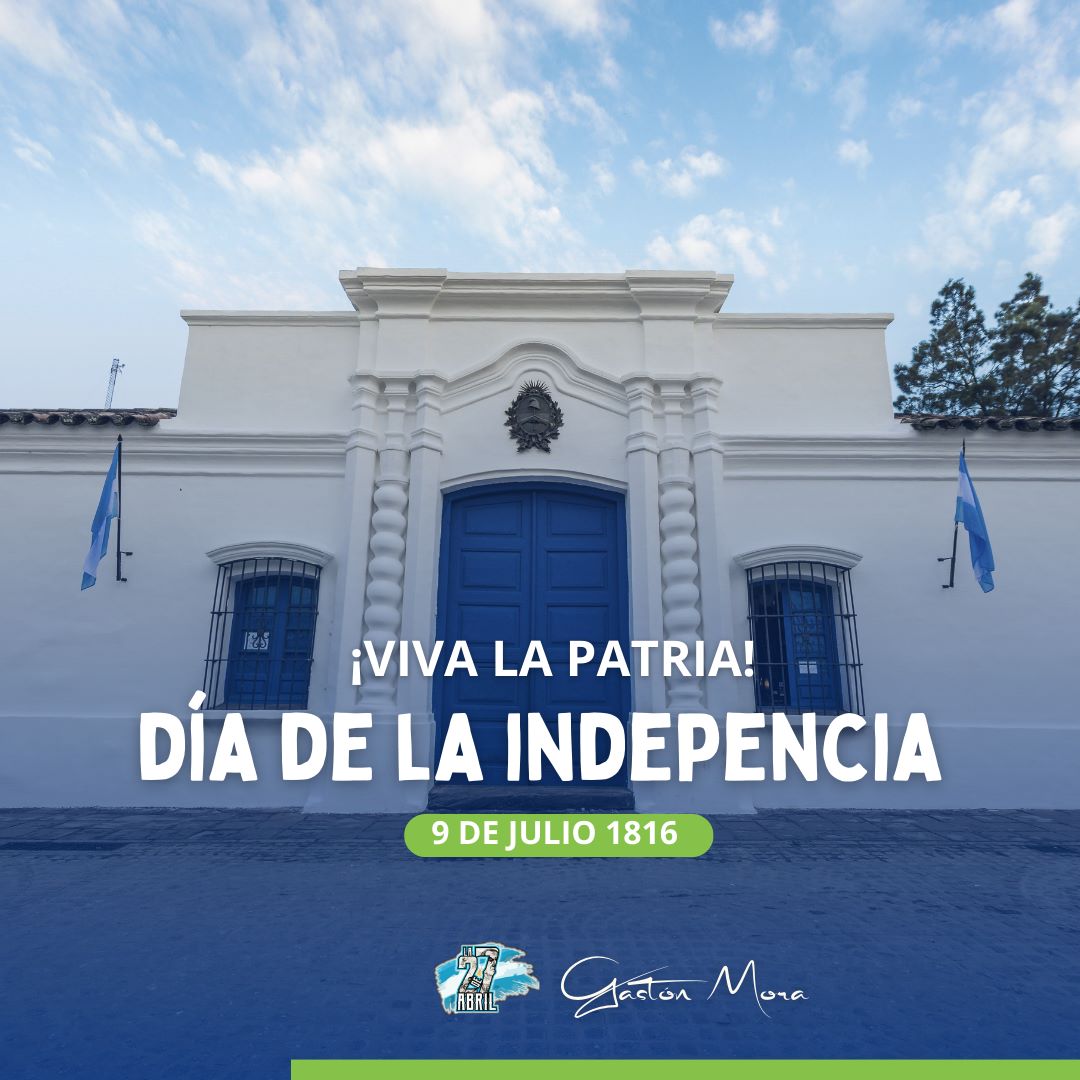Gastonmoraok's tweet photo. 📆 #DiaDeLaIndepencia | 9 de julio de 1816 le anunciamos al mundo que por estos caminos se levantaba a la faz de la Tierra una nueva y gloriosa Nación: la nuestra.

#VivaLaPatria #VivamosMejor 
#la27deabril #la27deabrilavellaneda https://t.co/AkAIjwcIN5