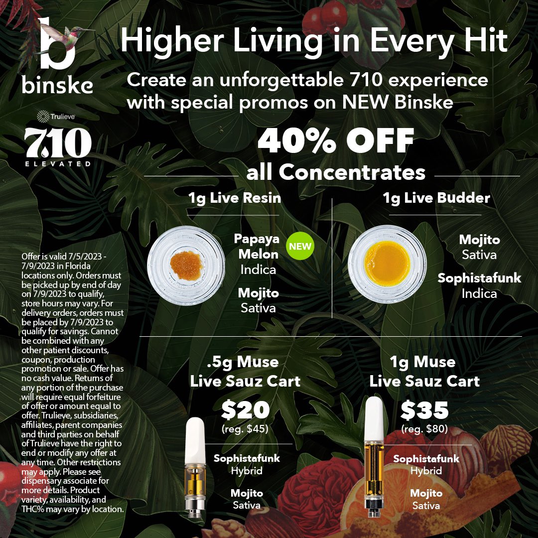 Trulieve on Twitter "🎉With only 1 day left until 7.10 Binske is here