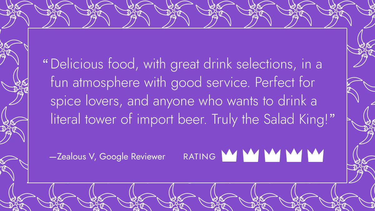 SaladKingTO's tweet photo. BRB crying from this beautiful (and very accurate) review. 😭 👑 

#ocadu #tmu #uoft #SaladKing #ThaiFood #TorontoThai #toronto
#torontofoodlovers #TOEats #TOFoodies #Foodies #FYP #TorontoStudents #TOStudentLife #FoodBlog https://t.co/gl2ISJMxS5