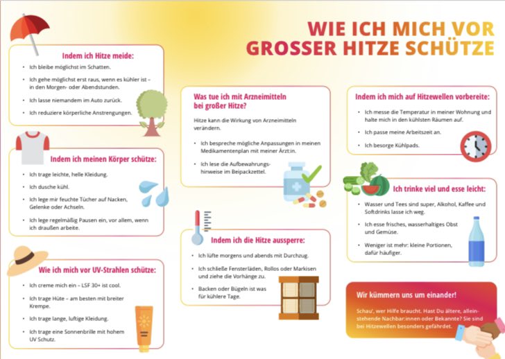 Der vergangene Juni war der weltweit heißeste gemessene Monat seit Aufzeichnungsbeginn. Um sich vor #Hitze zu schützen, gibt es wichtige Informationen von @KlimaGesundheit inkl. dem aktuellen #mithitzekeinewitze Infoblatt. #Klimakrise 

klimawandel-gesundheit.de/planetary-heal…