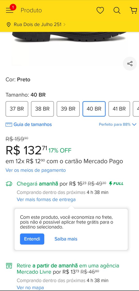 Treustpy's tweet image. Não tô entendo o #mercadolivre #mercadopagog  que informa numa tela que o frete é grátis e na hora do pedido tem que pagar! #procon