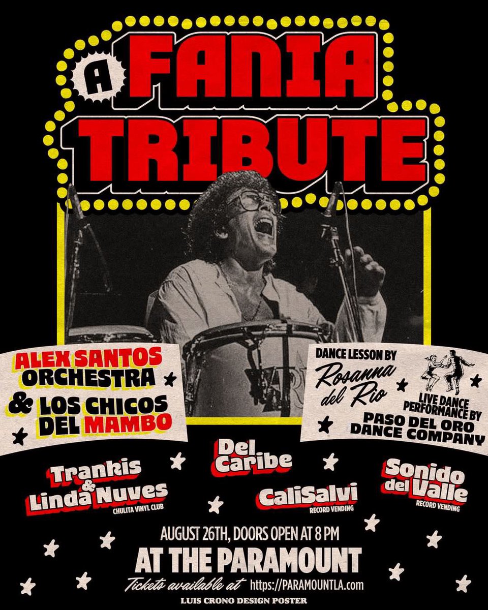 LindaNuves's tweet photo. If you love live salsa and Latin funk music.. you’ll wanna be here August 26th at @TheParamount_LA • https://t.co/WjMFxL7X9F