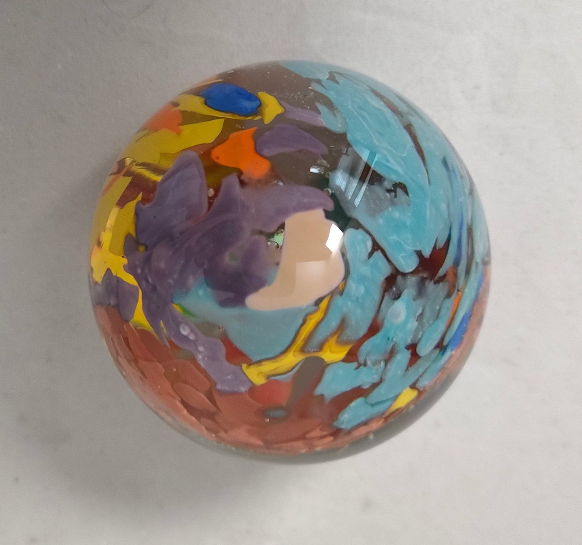 Excited to share the latest addition to my #etsy shop: Collectable Unusual Vintage Mdina Glass Paperweight etsy.me/3O7cuoE #sphericalweight #glasspaperweight #mdinapaperweight #mdinaglass #malteseglass #glass #silverdragonfinds