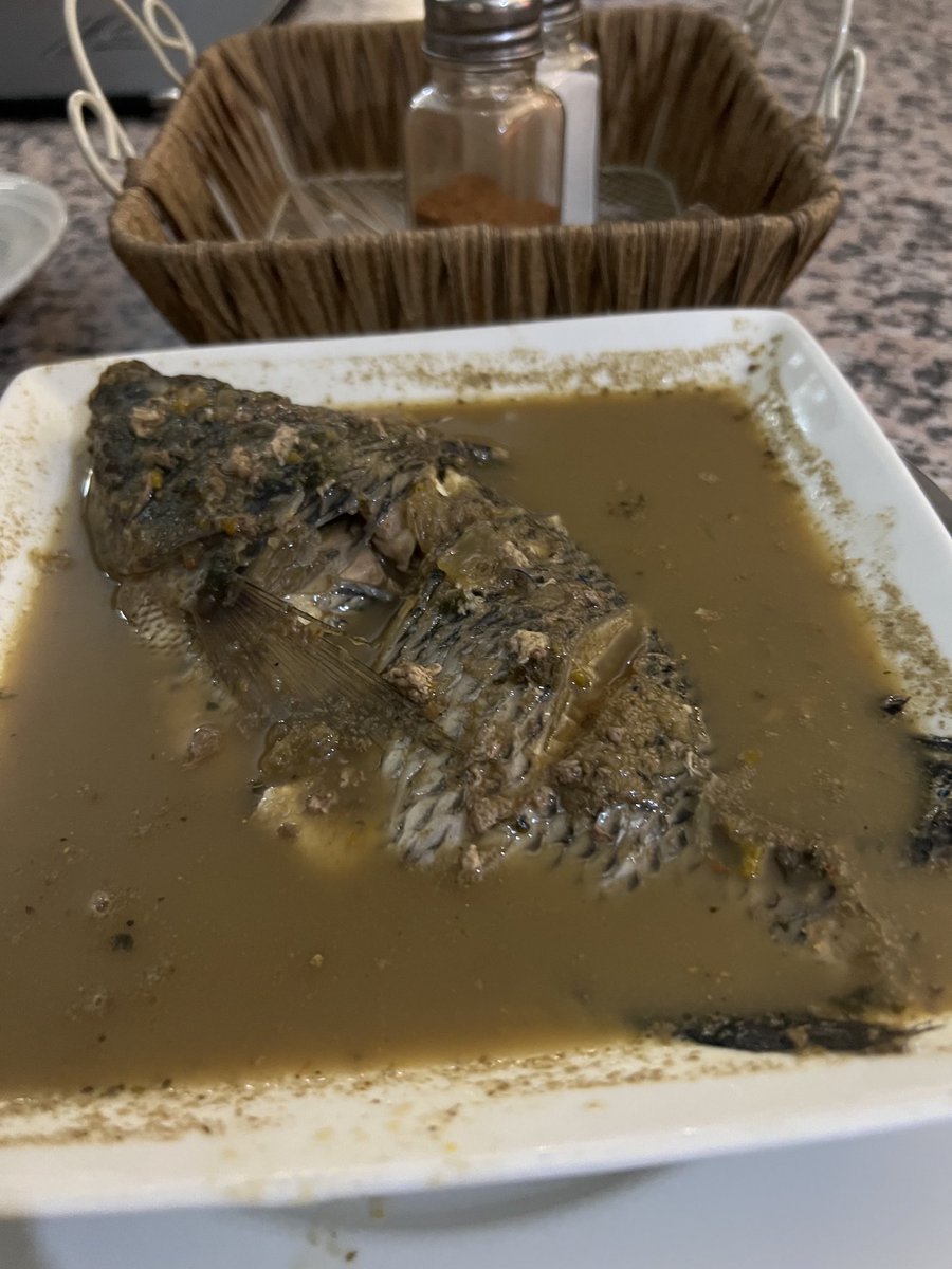 Chilly hot fish soup ! West AFRICA food is good.