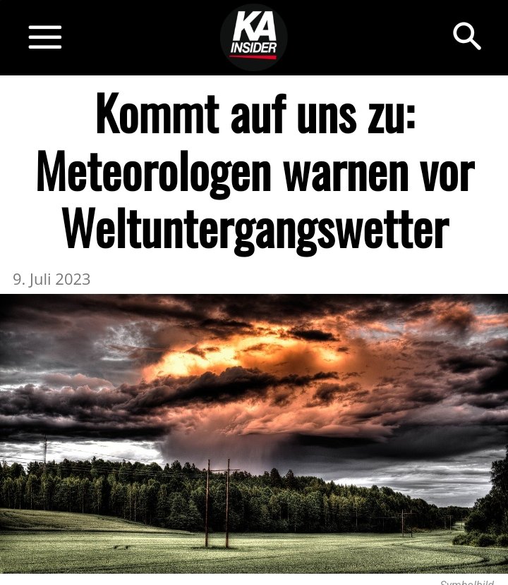 Jetzt alle ganz ruhig bleiben, Testament aufsetzen und die letzten Tage, die uns bleiben, genießen!

#Klimahysterie #Klima #Wetter #mainstreammedien #Gewitter #weltuntergang #meteorologie #meteorologe