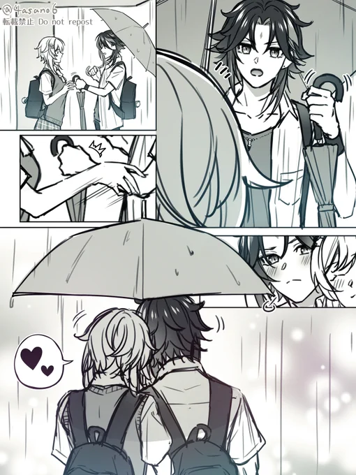※現パロ
「傘は一つでじゅうぶんだよ」

#魈蛍 #xiaolumi 