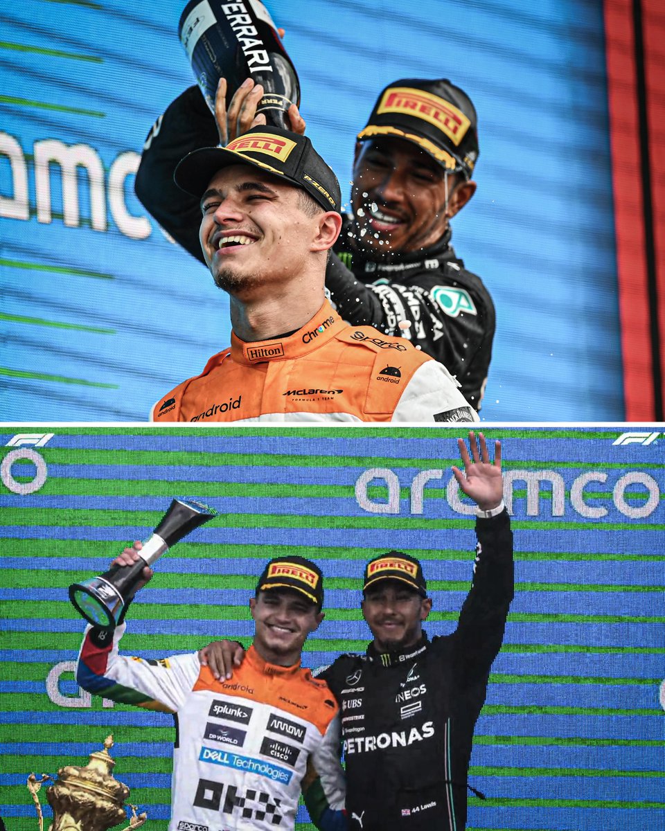 The first time two Brits have stood on the podium at Silverstone this century 🍾🇬🇧