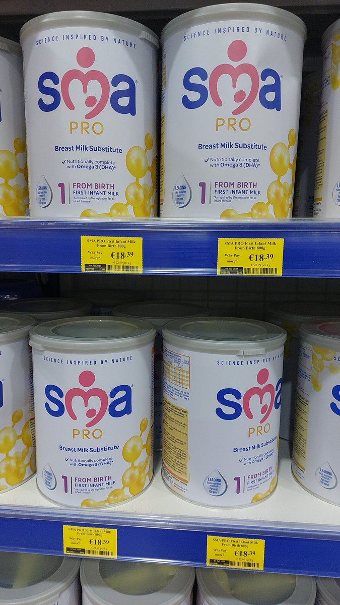 AaronrKelly's tweet photo. This 800g of #sma was €12.50 about 3 weeks ago. Now €18.40. Fantastic price gouging by #chemistwarehouse https://t.co/AI5SHMb9us