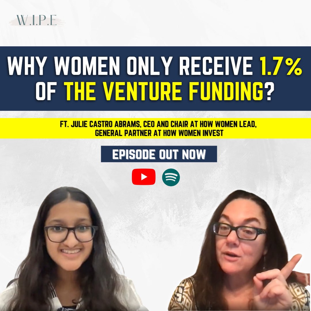 My full conversation with Julie Castro Abrams is out now on YouTube.

Watch it here: youtu.be/WWjR5YdEtt0

#wipe #radicallyyours #conversation #womenempowerment #venturefunding