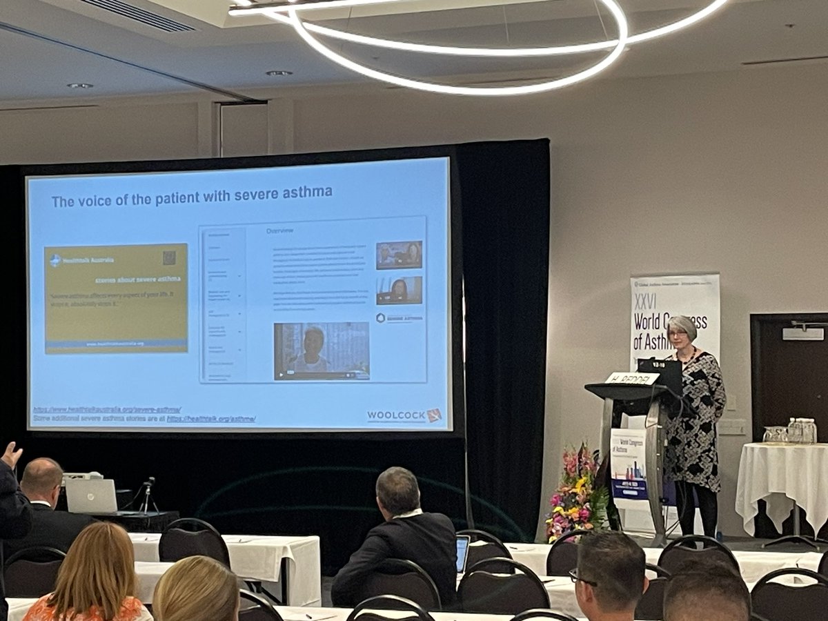Legacyairway's tweet photo. Dr. Reddel @Interasma on the value of patient stories for health care providers and patients to understand real life experiences of living with severe #asthma. @HealthtalkAus https://t.co/8a49K56gNS #Uncategorised https://t.co/KSDDb3nDwR