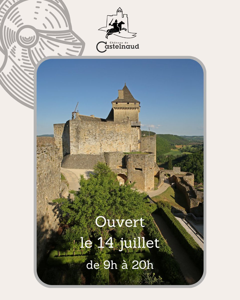 CastelnaudCht's tweet photo. Le Château des Castelnaud est ouvert est fort bien animé ce vendredi 14 juillet ! 

Programme complet sur https://t.co/SWRmXZutBE
#dordogne #14juillet https://t.co/qPObwjPaC7
