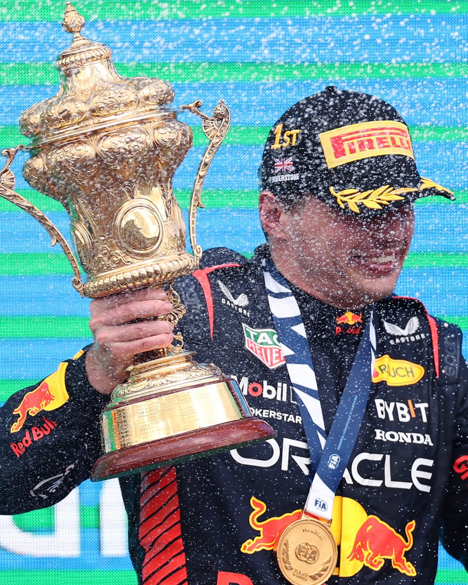 redbullracing's tweet photo. Finally 😆 We've missed that #BritishGP trophy 🏆🇬🇧 https://t.co/pD5EcB5hEk