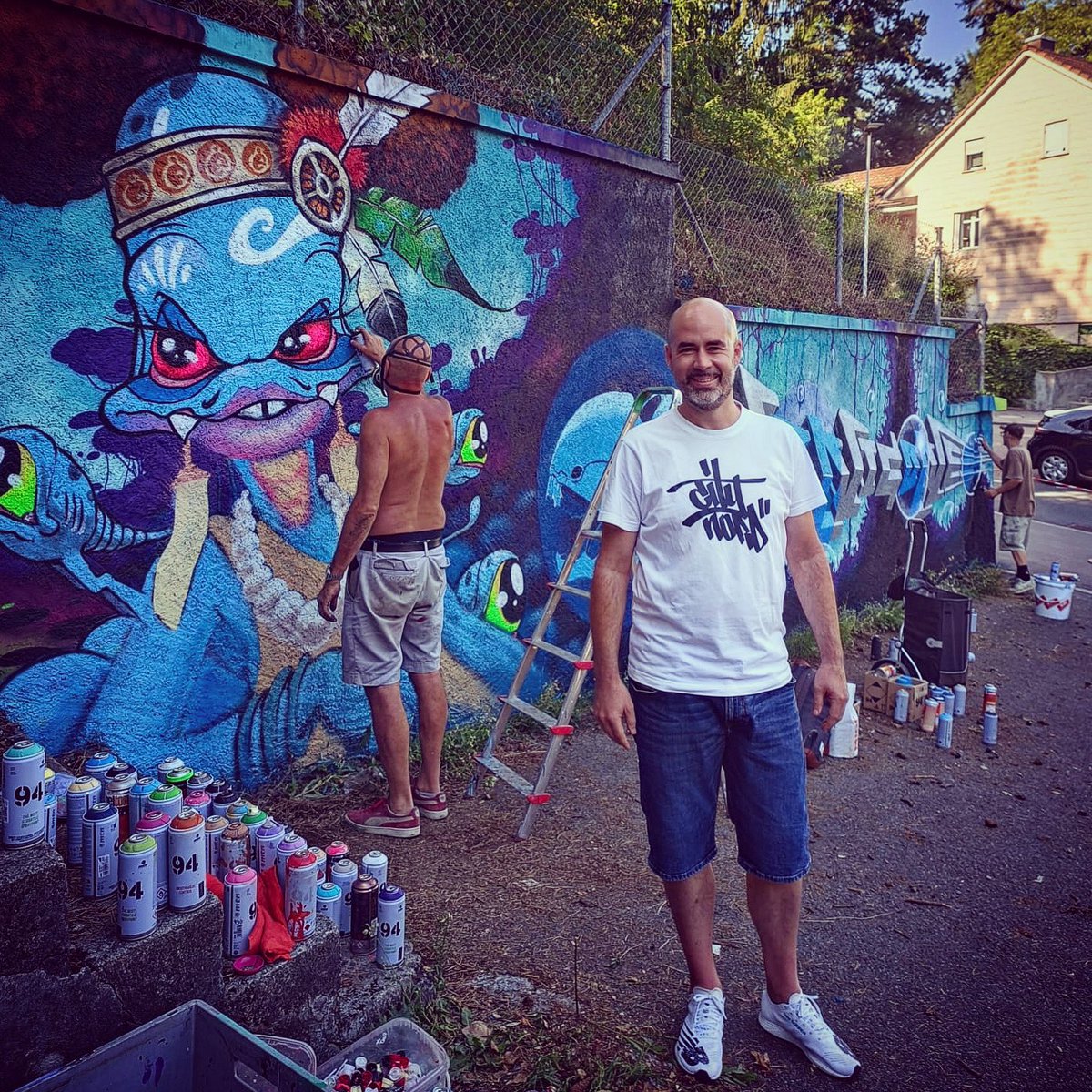 MeierMoreno's tweet photo. Ich bin stolz auf meine Jungs! Wir haben mit dem #GTownGraffitiFestival einen grauen Ort aufgewertet sowie einen Mehrwert für die Stadt geschaffen und freuen uns auf neue Taten!
#StadtGrenchen #Breitling #Jurasonnenseite #Seyo #Soniconer https://t.co/BoPn18RaG5