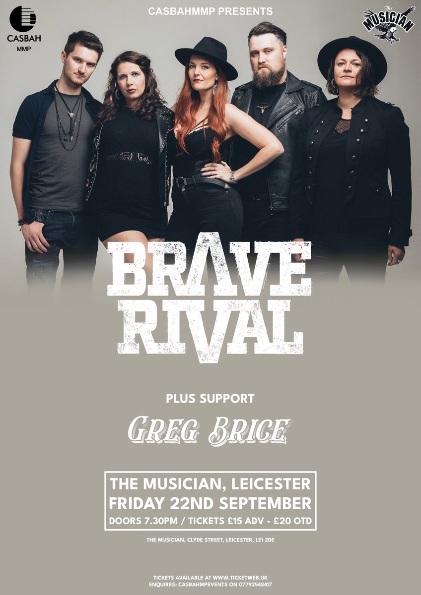 CasbahMMP's tweet photo. Coming up the best in new and emerging #blues and #bluesrock talent at @MusicianVenue #leicester this Autumn + more with @CasbahMMP @BraveRivalBand @thecinellibrot1 @MusicDomMartin @PSCampbellino tickets via @TicketWebUK here: https://t.co/mD9NpRwW8L https://t.co/Pt0RLINAiS
