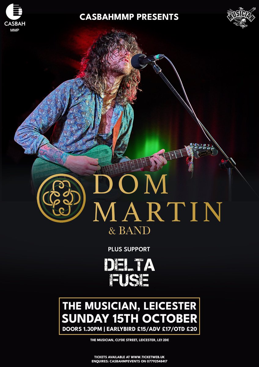 CasbahMMP's tweet photo. Coming up the best in new and emerging #blues and #bluesrock talent at @MusicianVenue #leicester this Autumn + more with @CasbahMMP @BraveRivalBand @thecinellibrot1 @MusicDomMartin @PSCampbellino tickets via @TicketWebUK here: https://t.co/mD9NpRwW8L https://t.co/Pt0RLINAiS