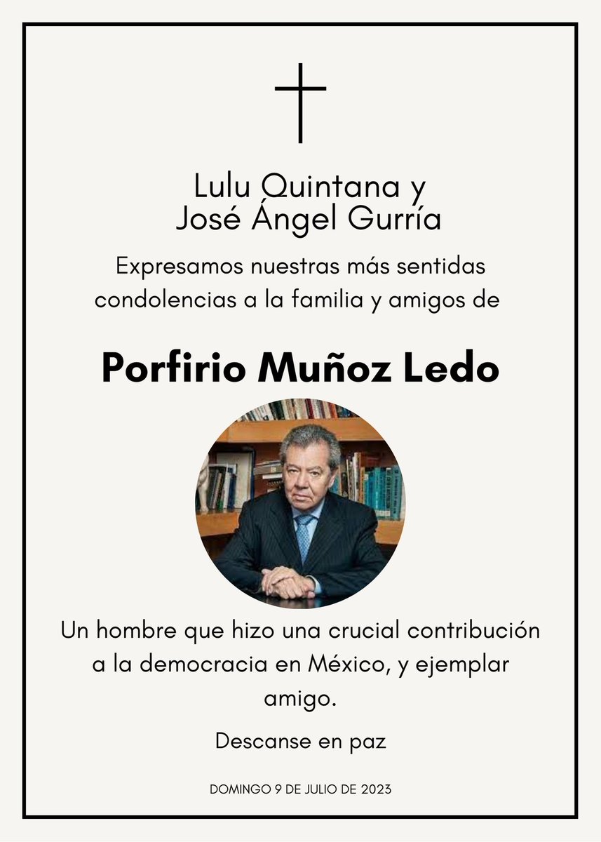 Porfirio Muñoz Ledo, fue un hombre que siempre defendió sus ideas y propuestas. Un gran político que contribuyó en la consolidación de las izquierdas del país, así como a la construcción de la democracia de nuestro México.