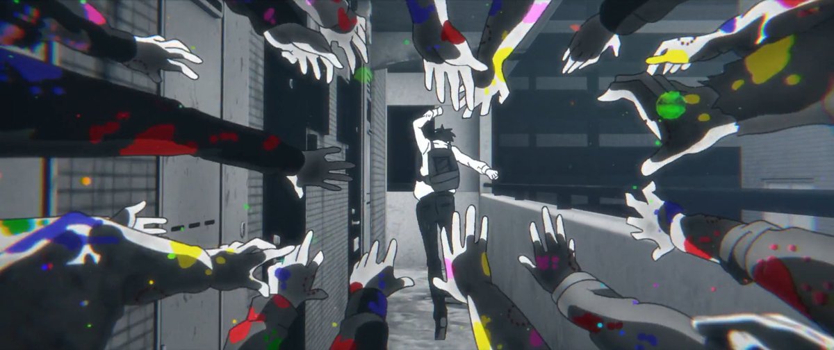 goboee's tweet photo. the transition from monochrome to colors during the zombie chase scene was just glorious https://t.co/xGphy3jULF