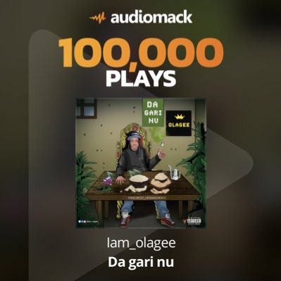 iam_olagee's tweet photo. #NewProfilePic Iam_olagee says  Fams congratulations 🎉 🤗😁to us
 (Da gari nu) is now 100k streams on audiomack 
and many streams on Spotify and others platforms let keep streaming fams god bless y’all much love to y’all ❤️💯
Link to stream👇

https://t.co/4VQAHifNEd https://t.co/x1AMXBfHMN