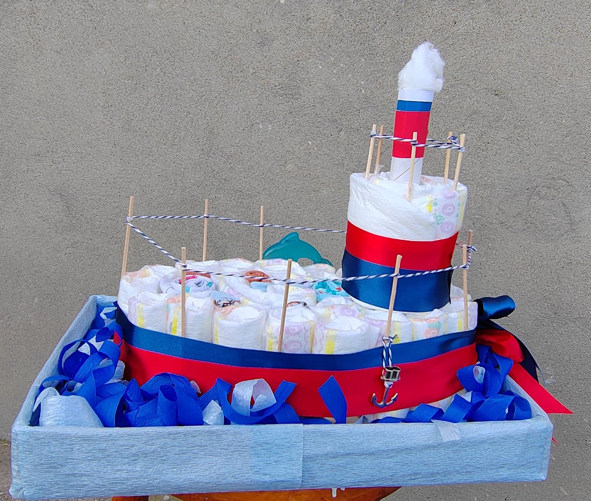 kovacsbogi's tweet photo. Balu💙⚓🚢
#Balu #diapercake #diy #pelenkatorta https://t.co/WcSdxYbceX