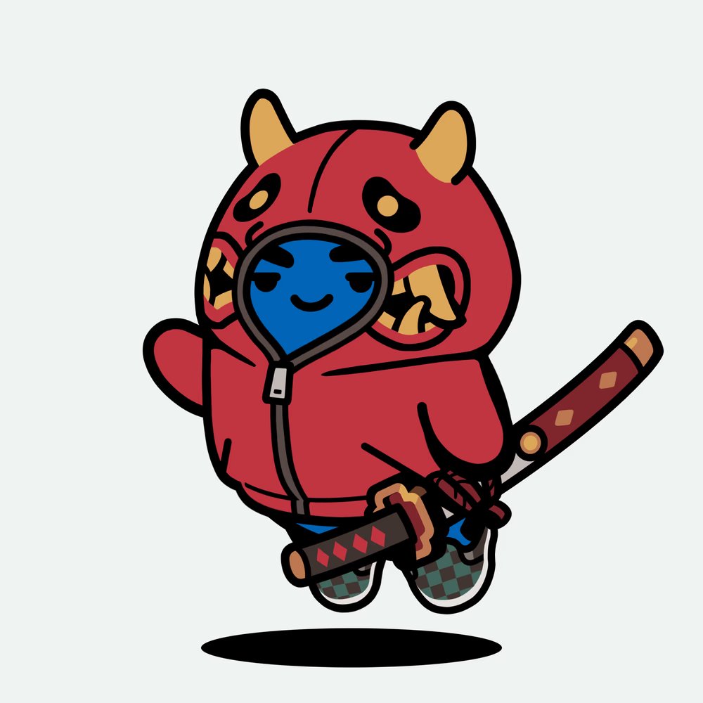 after sitting on the sideline for like...forever, took <a href="/genekmkz/">Genekmkz 老豆子⛩️</a> warm welcome into garden - FINALLY!🫘🔥🩷<a href="/BEANZOfficial/">BEANZ</a> lovin my troublemaker - he looks like a terrible swordsman 🩷