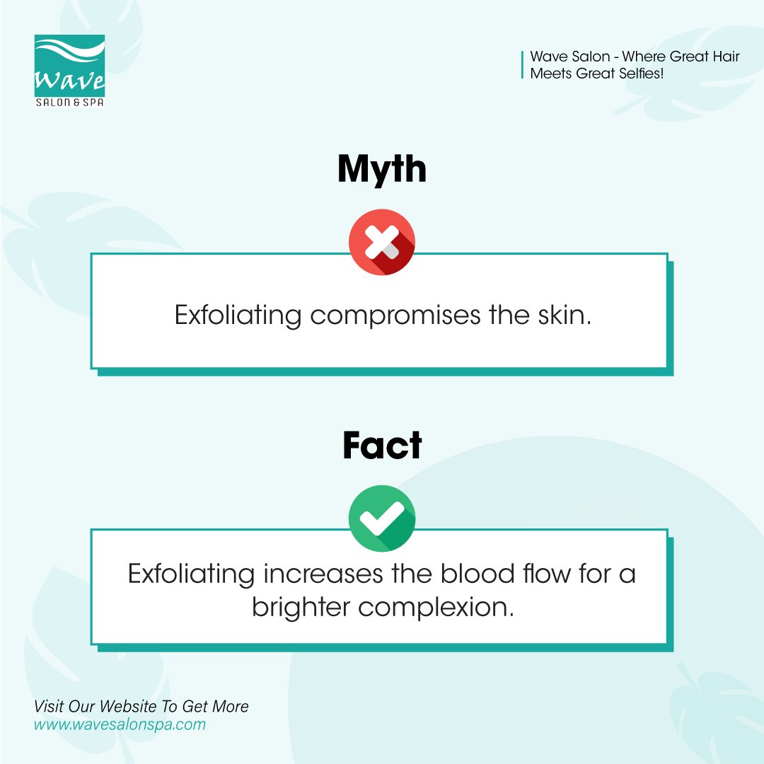 wavesalonajax's tweet photo. Exfoliating is a great way to remove dead skin cells and reveal a brighter complexion. 

However, there is a common myth that exfoliating can compromise the skin. This is not true. 

🌏https://t.co/c6WBUQz5AY

#spa #salon #wave #hair #hairtreatment #hairstyle #eyelashyinting https://t.co/RRsgT0zFR9