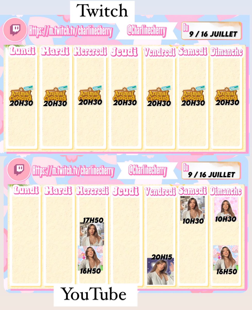 cherry_charline's tweet image. PLANNING TWITCH &amp;amp; YOUTUBE ♡ 
Je vais continuer à try hard tant que j’ai pas ma réponse de si je suis partenaire @TwitchFR ! #Twitch #TwitchFR #Streameur #streameuse #Streamer #live