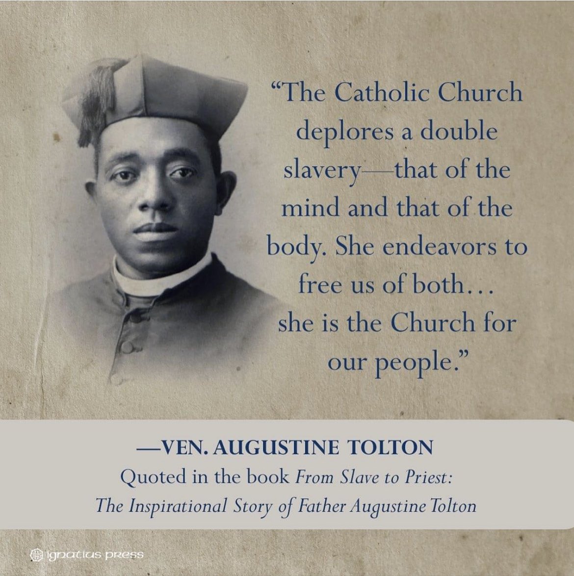 DarenZehnle's tweet photo. The Venerable Servant of God Augustine Tolton died 126 years ago today. Let us ask him to show us how to love the Church, to love the priesthood, and to live in simplicity and joy without resentment or anger. Pray for us, Father us! https://t.co/DUZvqnz0eg