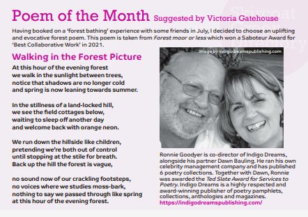 Thank you Ronnie Goodyer for July's evocative 'Poem of the Month' featured in Calderdale mags including @HxDirectoryMag @SkircoatGDirect #communitymagazine #naturepoetry