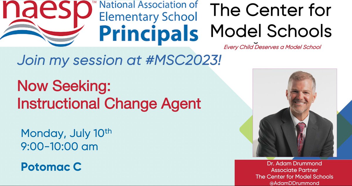 adamddrummond's tweet photo. Hey @NAESP: Join me for Monday 9:00 am session. We all want to be change agents. We weren’t hired for status quo! #NAESP23
Let’s make a difference together. @RigorRelevance #principalsinaction #fitleaders #pricnipals #satchat #digilead #LeadChangeEd #edchat #satchat @theVAESP https://t.co/vWcH9ihKdl