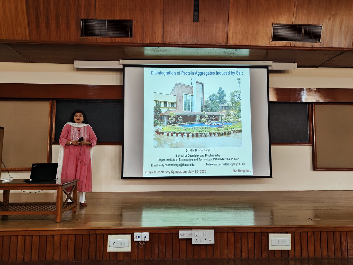 Mily Bhattacharya (@milybhlab) on Twitter photo It was a great honor and privilege to speak at a Physical Chemistry Symposium last week at the Indian Institute of Science <a href="/iiscbangalore/">IISc Bangalore</a>. This was my first talk in the iconic Faculty Hall. The credit goes to my students <a href="/TIETofficial/">Thapar Institute of Engineering & Technology</a> for their exciting research contributions. It was a great honor and privilege to speak at a Physical Chemistry Symposium last week at the Indian Institute of Science <a href="/iiscbangalore/">IISc Bangalore</a>. This was my first talk in the iconic Faculty Hall. The credit goes to my students <a href="/TIETofficial/">Thapar Institute of Engineering & Technology</a> for their exciting research contributions.