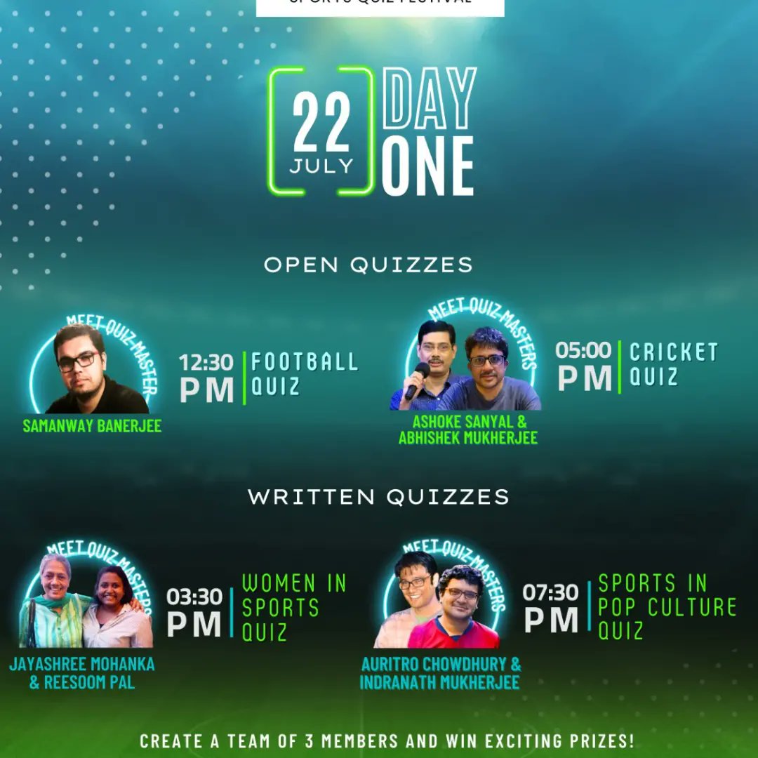 qmtitash's tweet photo. Here is the schedule, the quizzes and our incredible qms at the Kolkata Sports Quiz Festival 2023 presented by @gyaanspace . Scan the QR code and register now for an extravaganza of sports knowledge with 7 open quizzes and 1 school quiz https://t.co/dZqmUY18yg