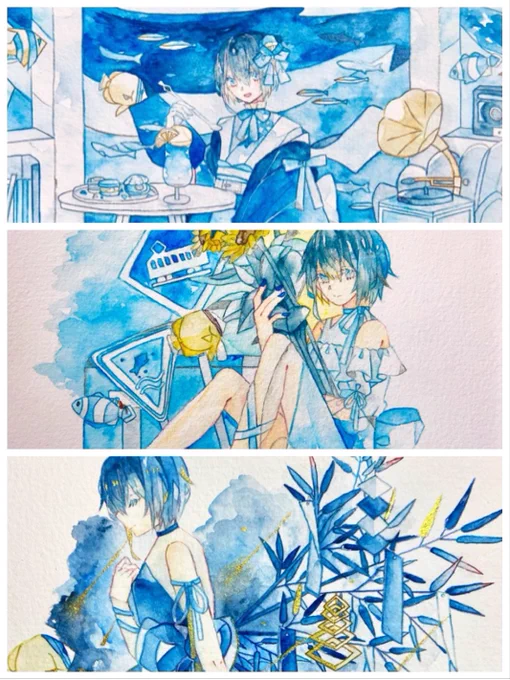 📢お知らせ🍳 𓈒𓂂𓏸
ぎゃらりぃあと様(@Ato10Gallery )主催『#あの夏のかけら』展に参加いたします🌻
額装3点、夏の駅を嗜む群青色を描きました!よろしくお願いします～!

◇
・会期
2023年7月12日(水)～7月23日(日)
13時～20時(日曜日18時まで)
※月火休廊
・場所
ぎゃらりぃあと(大阪 北区) 