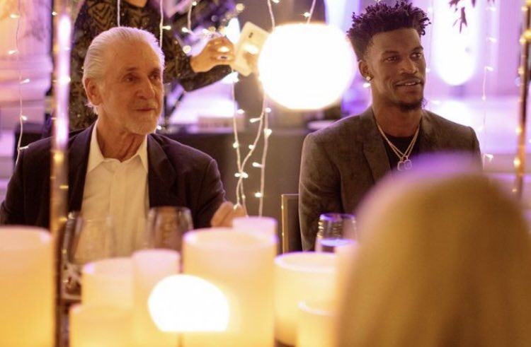 Pat Riley and Jimmy Butler: At dinner.