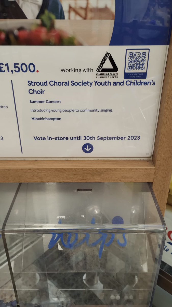 Please head to Tesco in Stroud (possibly Nailsworth too, tbc) and vote for SCYC and The Minpins by placing blue tokens in our box. Please ask family and friends to support us too.