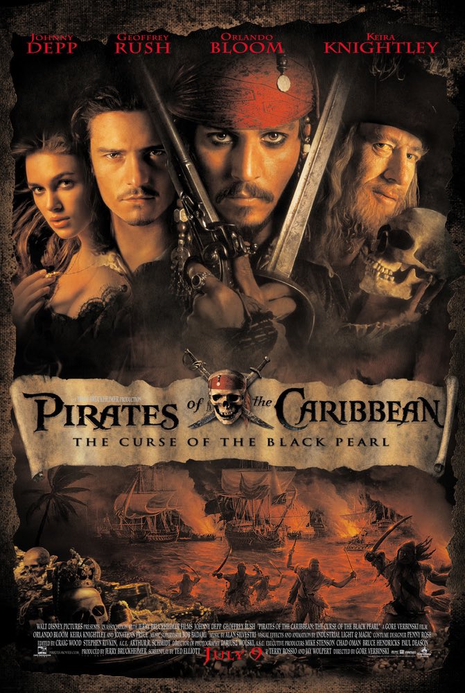 Happy 20th Anniversary to POTC: The Curse of the Black Pearl! 🥳🎉

#PiratesOfTheCaribbean #JohnnyDepp #KeiraKnightley #OrlandoBloom #JonathanPryce #GeoffreyRush #PennyRose #DariuszWolski #JohnKnoll #CraigWood #StephenRivkin #ArthurSchmidt #TedElliott #TerryRossio #GoreVerbinski