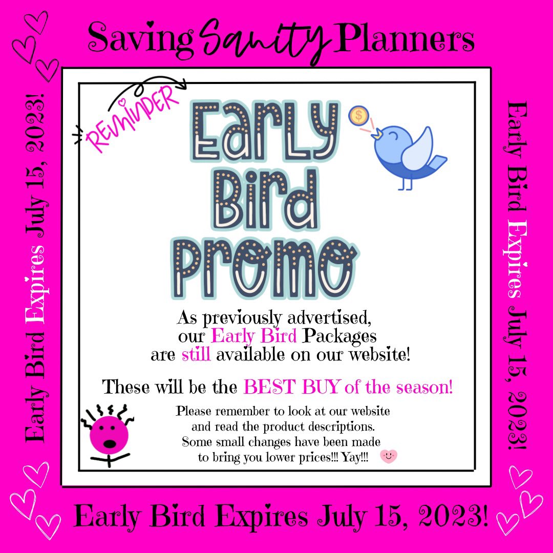 We don’t want to rush away summer but these things take time! Place your order now!
savingsanityteacherplanners.com
