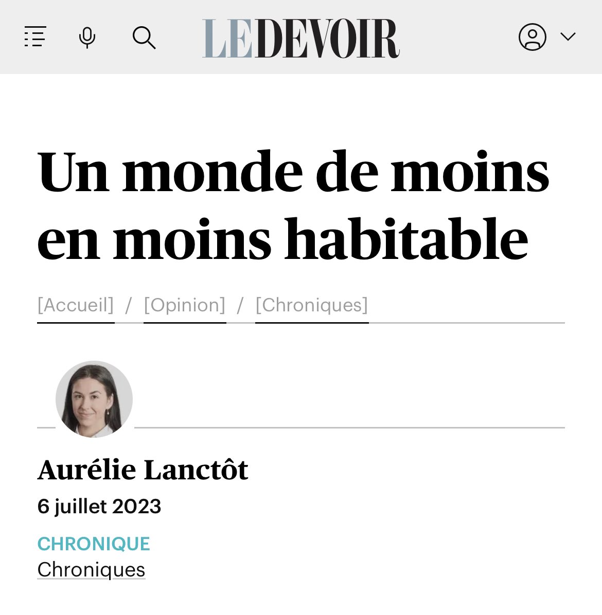 marie_helie's tweet photo. « La dégradation des milieux de vie est de plus en plus visible et de plus en plus brutale. »

Je ne sais pas sur quelle planète vit madame Lanctôt pour publier un pareil constat dans un média qui se veut crédible: les décès dus aux événements climatiques extrêmes on diminués de 98%; depuis la fin des années 80, le monde a connu une réduction spectaculaire de la mortalité infantile; l’espérance de vie a gagné presque 20 ans depuis 1960; les famines et les conflits armés se font toujours plus rares, les populations sont mieux nourries que jamais malgré une explosion démographique qui a vu passer l’humanité de ~1,5G à 8G en un siècle.

Elle enchaîne avec une série prédiction: chaleur extrême, famines, sécheresses, pollution suffocante et exils incontournables. Bien sûr que les changements climatiques existent, mais nos bons « catastrophistes » ne semblent jamais prendre en compte les capacités d’adaptation de l’humain. Pourtant nous en avons des preuves indéniables. 

Pourquoi cette fixation maladive à n’envisager que les pires scénarios? Pourquoi ne voir qu’un avenir sombre et déprimant, au point de penser poser un geste moral en renonçant à avoir des enfants? Ceci est très inquiétant: s’il y a une chose dont nous avons besoin, c’est bien de nouvelles têtes; la ressource humaine est notre plus grande richesse. Sans elle, quasi toutes les autres ressources que renferment la planète sont inutilisables. Nous avons besoin d’intelligences qui figureront comment devenir de meilleurs gestionnaires de notre patrimoine naturel et culturel.

C’est comme si un pan entier de la population avait abdiqué devant les difficultés que rencontre l’humanité, elle qui pourtant a fait un si formidable bond en avant au cour du dernier siècle. À considérer ce phénomène écolo qui s’apparente de manière frappante à une religion, c’est à se demander si nous n’avons pas sous-estimé les besoins spirituels de nos jeunes générations quand nous avons balancé nos traditions. Ce narratif apocalyptique semble fournir un cadre à l’intérieur duquel s’inscrire dans le réel, qui autrement paraît vide de sens, merci à cet abominable héritage post-moderniste qu’ont fomenté nos intellectuels: une philosophie destructrice qui consume l’élan vital de notre jeunesse; la théorie du vide abyssal qui déroule le tapis rouge pour toutes les absurdités wokes émergentes qui insultent notre intelligence.

Abdiquer ne sert de rien, quand bien même la situation serait catastrophique, ce qu’elle n’est pas. Sachons être ceux qui redonnent espoir à nos jeunes dans un climat qui leur est devenu toxique. Et je ne réfère pas au sens objectif du mot « climat » ici! 🙃
https://t.co/rZRJStiRKZ